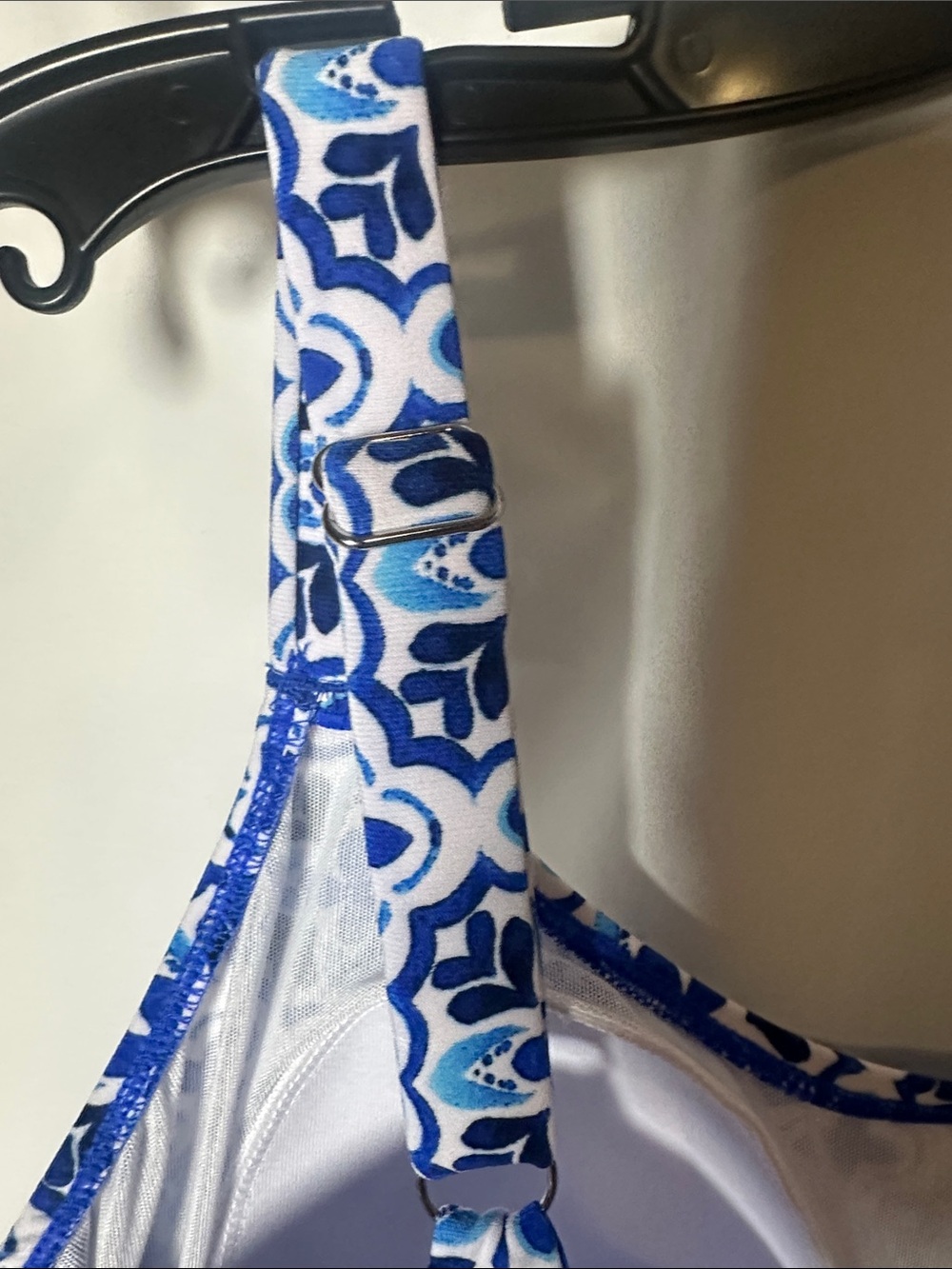 Swim Solutions Blue & White Pattern One-Piece Swimdress - Picture 13 of 13